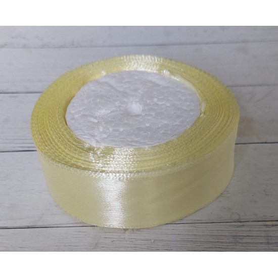 ОПТ Лента атласная однотонная 2,5 см*25 ярдов цв. айвори 02, цена за катушку